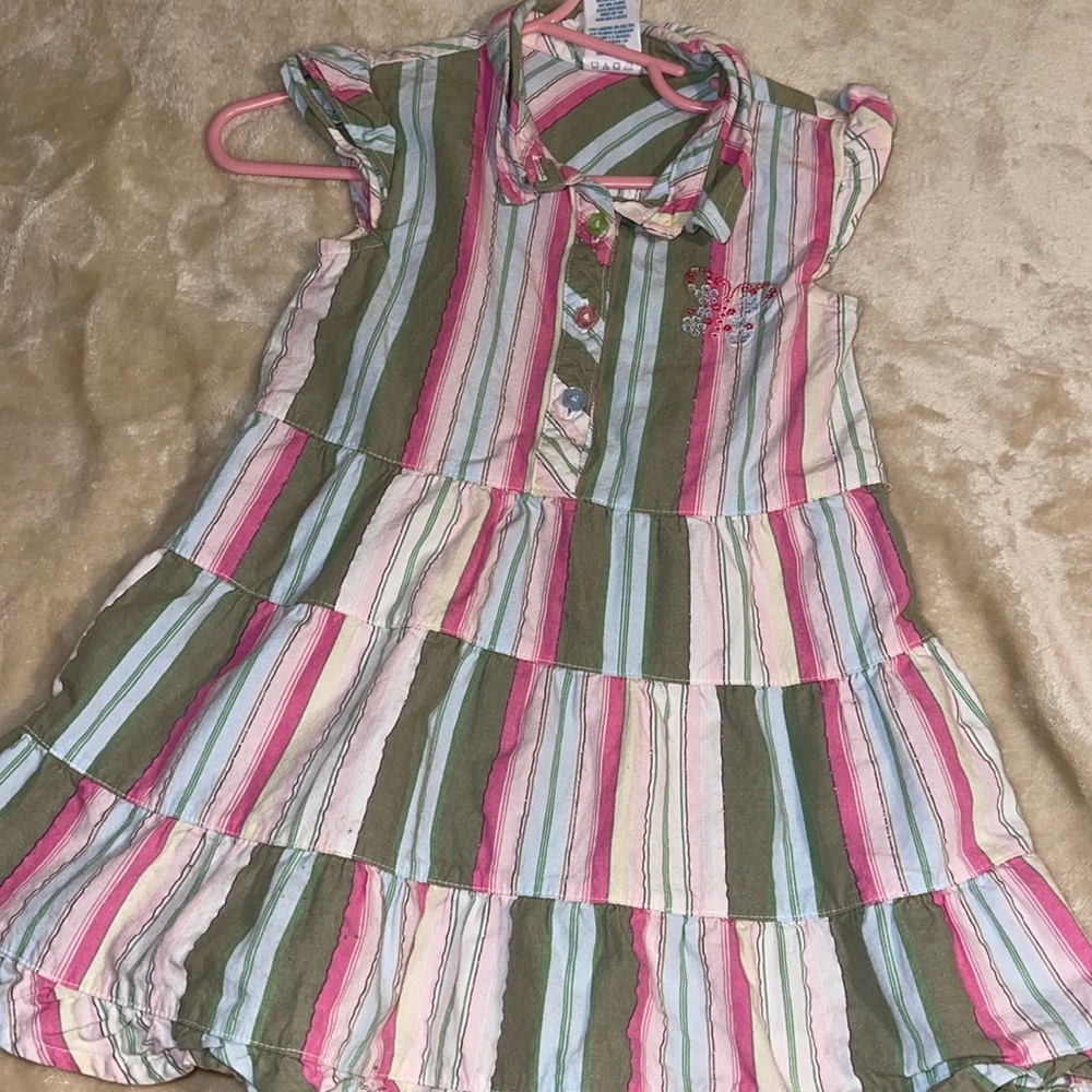 Cute striped and embroidered butterfly dress